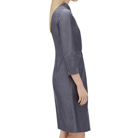 NEW Lafayette 148 Federica Dress Blue Note Stripe 2 - Picture 3 of 5